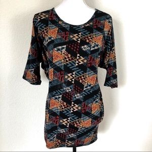Lularoe Irma Tribal Triangle Print Tunic Top Med